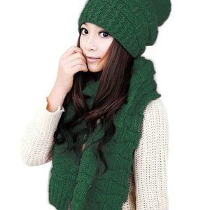 Women's Girls Fall Winter Cozy Scarf And Beanie Set